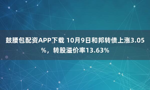鼓腰包配资APP下载 10月9日和邦转债上涨3.05%，转股溢价率13.63%